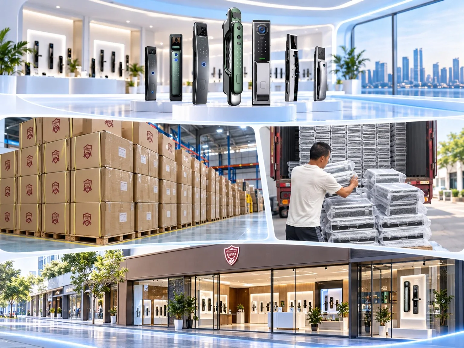 JOOBER manufacturing, shipping and showroom collage